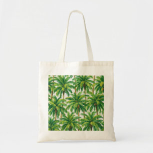 Tropical Coconut Palm Tree Botanical Pattern Tote Bag