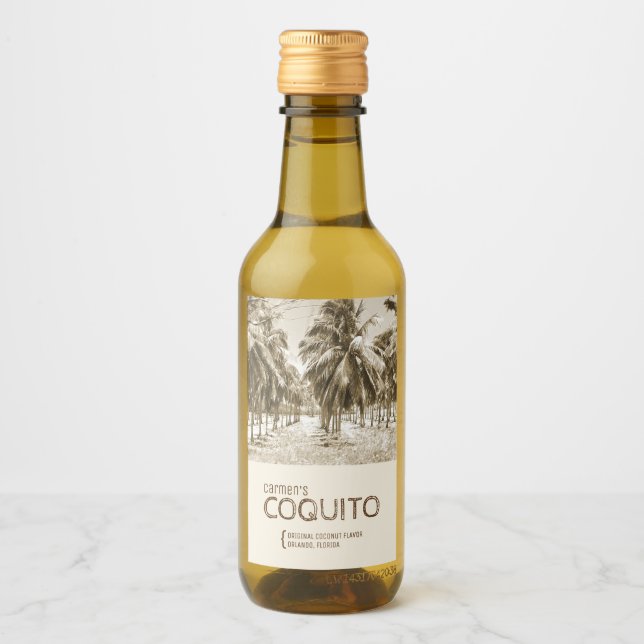 Tropical Coconut Palm Tree for Coquito Wine Label (Front)