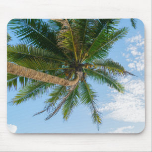 Tropical Coconut Palm Tree Under Blue Sky Mouse Mat