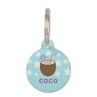 Tropical Coconut Pet Tag