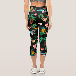 Tropical Collage Capri Leggings