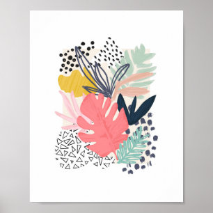 Tropical Collage Colourful Artwork Poster