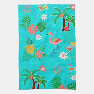 Tropical Collage Tea Towel