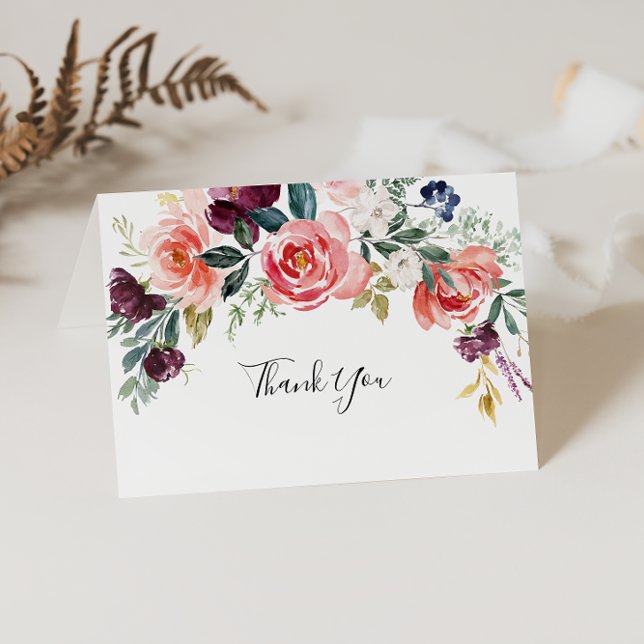 Tropical Colorful Folded Wedding Thank You Card (Creator Uploaded)