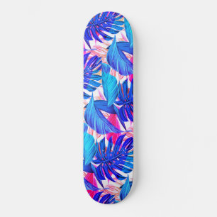 Tropical Colorful Leaves Skateboard