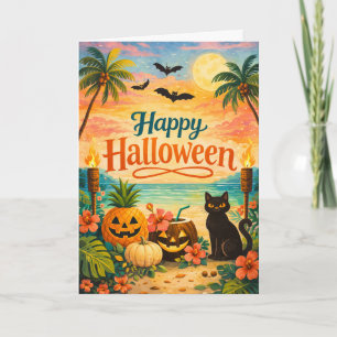 Tropical Colorful Whimsical Halloween Card