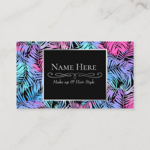 Tropical coloured palms business card