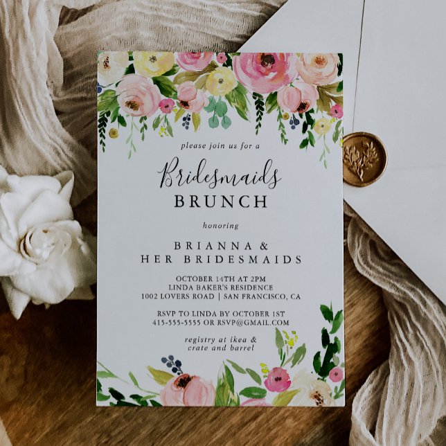 Tropical Colourful Autumn Bridesmaids Brunch Showe Invitation (Creator Uploaded)