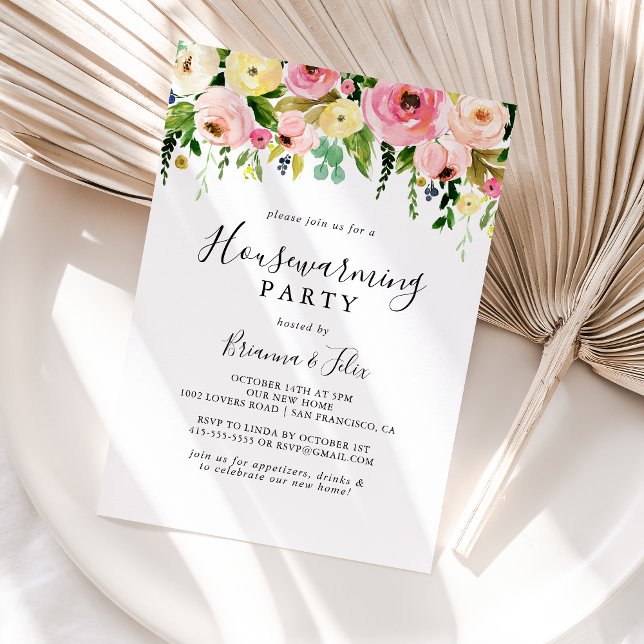 Tropical Colourful Autumn Floral Housewarming Part Invitation (Creator Uploaded)