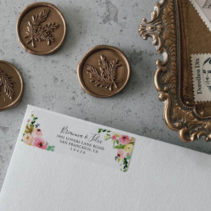 Tropical Colourful Autumn Floral Return Address