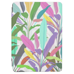 Tropical Colourful Banana Leaves White Pattern iPad Air Cover