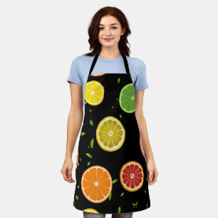 Tropical colourful Citrus SUMMER Orange lemon Slic Apron