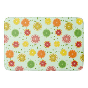 Tropical colourful Citrus SUMMER Orange lemon Slic Bath Mat