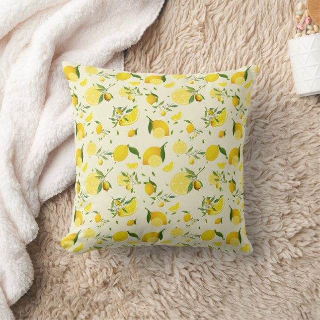 Tropical colourful Citrus SUMMER Orange lemon Slic Cushion (Blanket)