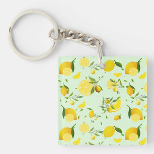 Tropical colourful Citrus SUMMER Orange lemon Slic Key Ring