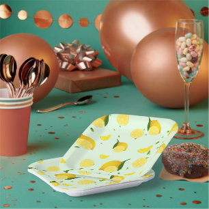 Tropical colourful Citrus SUMMER Orange lemon Slic Paper Plate