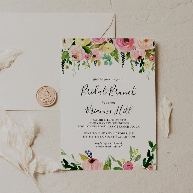 Tropical Colourful Fall Bridal Brunch Bridal Showe Invitation (Creator Uploaded)