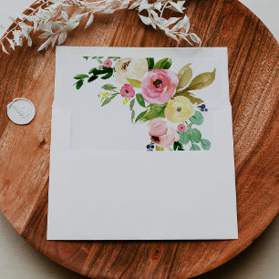 Tropical Colourful Fall Floral Wedding Invitation Envelope