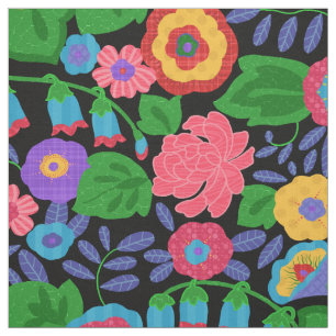 Tropical Colourful Flowers Floral Summer Pattern Fabric