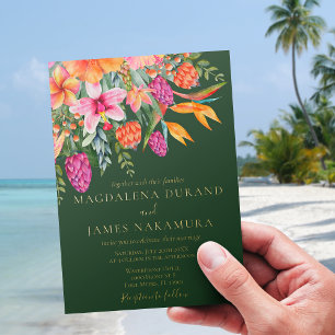 Tropical Colourful Flowers Green Wedding