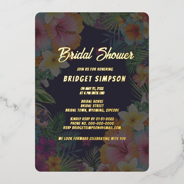 tropical colourful hibiscus hawaiian summer bridal (Front)