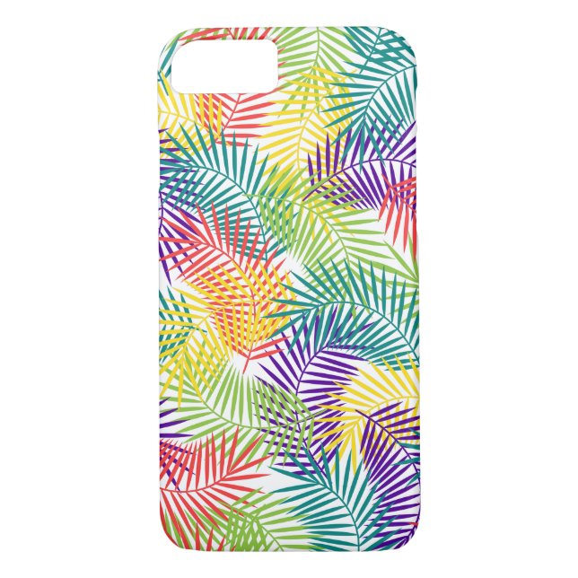 Tropical Colourful Stylised Palm Leafs Pattern Case-Mate iPhone Case (Back)