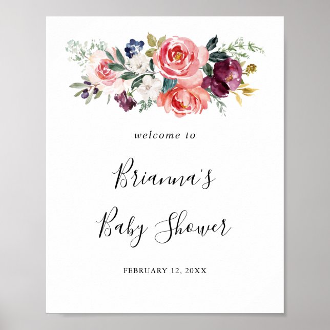 Tropical Colourful Summer Baby Shower Welcome Poster (Front)