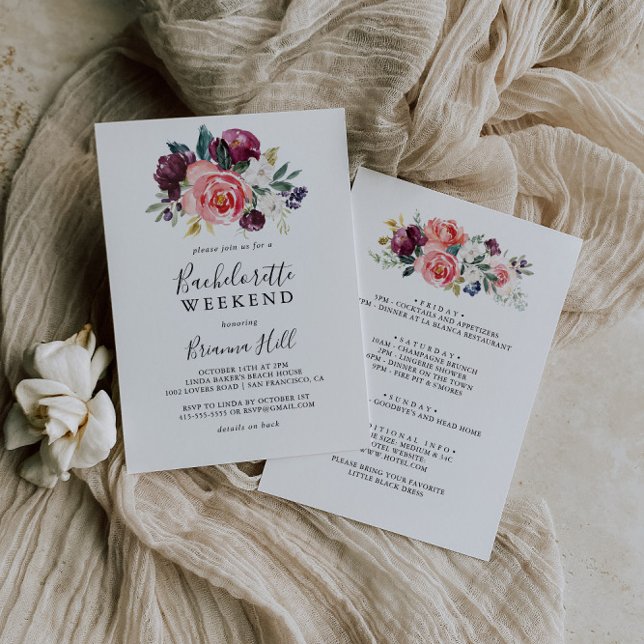 Tropical Colourful Summer Bachelorette Weekend Invitation (Creator Uploaded)