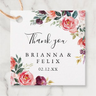 Tropical Colourful Summer Floral Minimalist Weddin Favour Tags
