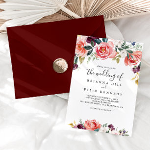 Tropical Colourful Summer Floral The Wedding Of Invitation