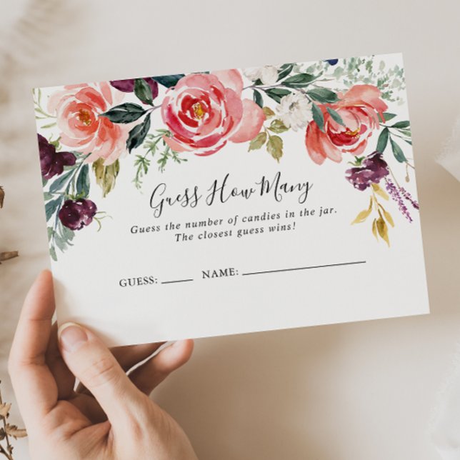 Tropical Colourful Summer Guess How Many Game Card (Creator Uploaded)