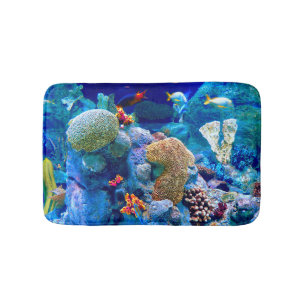 Tropical Colourful Undersea Coral Reef Bath Mat