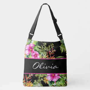 Tropical Colours Floral Name Crossbody Bag