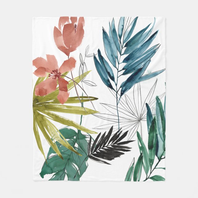 Tropical Composition Fleece Blanket (Front)