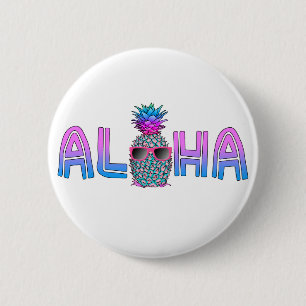 Tropical Cool Aloha Pineapple 6 Cm Round Badge