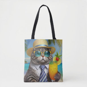 Tropical Cool Cat - Island Vibes Tote Bag