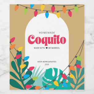 Tropical Coquito Christmas Wine Label
