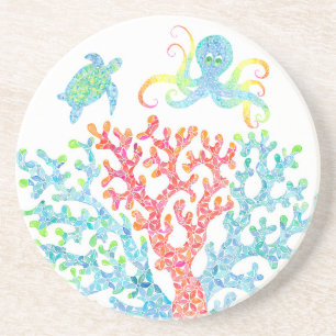 Tropical Coral Coaster