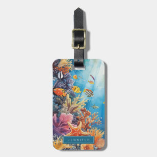 Tropical Coral Luggage Tag