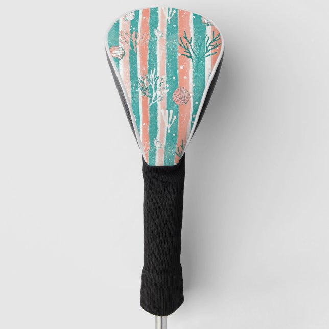 Tropical Coral Ocean Pattern Golf Head Cover (Front)