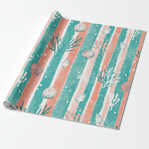 Tropical Coral Ocean Pattern Wrapping Paper