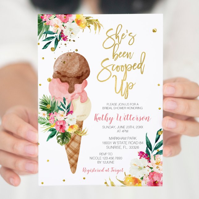 Tropical Corn Colourful Ice Cream Bridal Shower Invitation (Creator Uploaded)