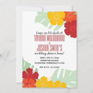 tropical couples WEDDING SHOWER luau invitation 2