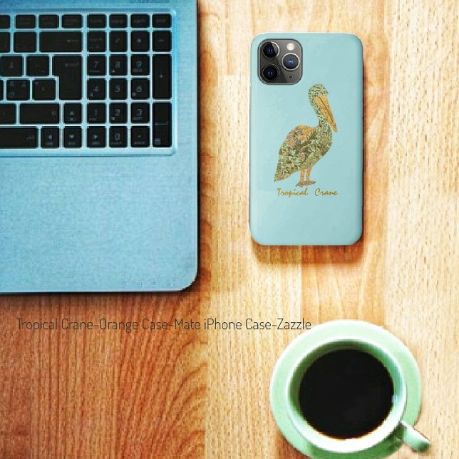 Tropical Crane-Orange Case-Mate iPhone Case (Creator Uploaded)