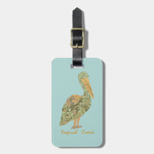 Tropical Crane-Orange Luggage Tag