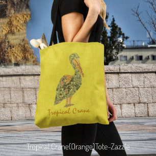 Tropical Crane Tote Bag