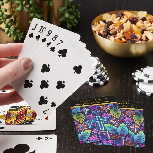 Tropical Crosses and Blooms Art Playing Cards (In Situ)