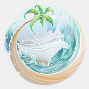 Tropical Cruise Classic Round Sticker