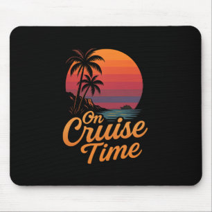 Tropical Cruise On Vacation Time With Palm Tree Su Mouse Mat
