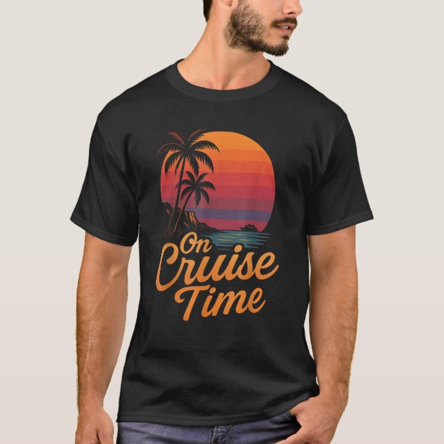 Tropical Cruise On Vacation Time With Palm Tree Su T-Shirt (Front)